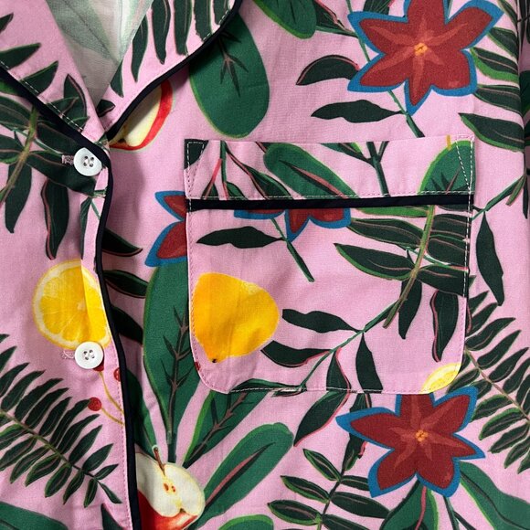 NWOT Katie Kime Sz S Pajama Shirt Top Novelty Print Fruits Lemons Soft Comfy - Picture 4 of 7